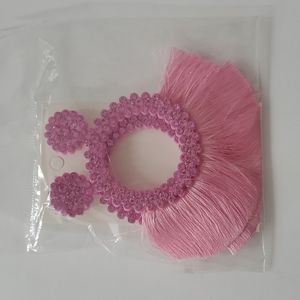 Round Fringe Pink Fashion Earrings